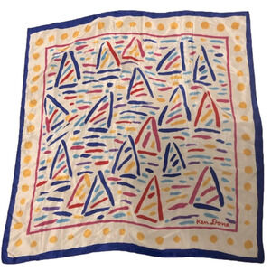 VTG Ken Done 1985 Iconic Sailing on Sydney Harbour Art Print Scarf 28.5” x 28.5”